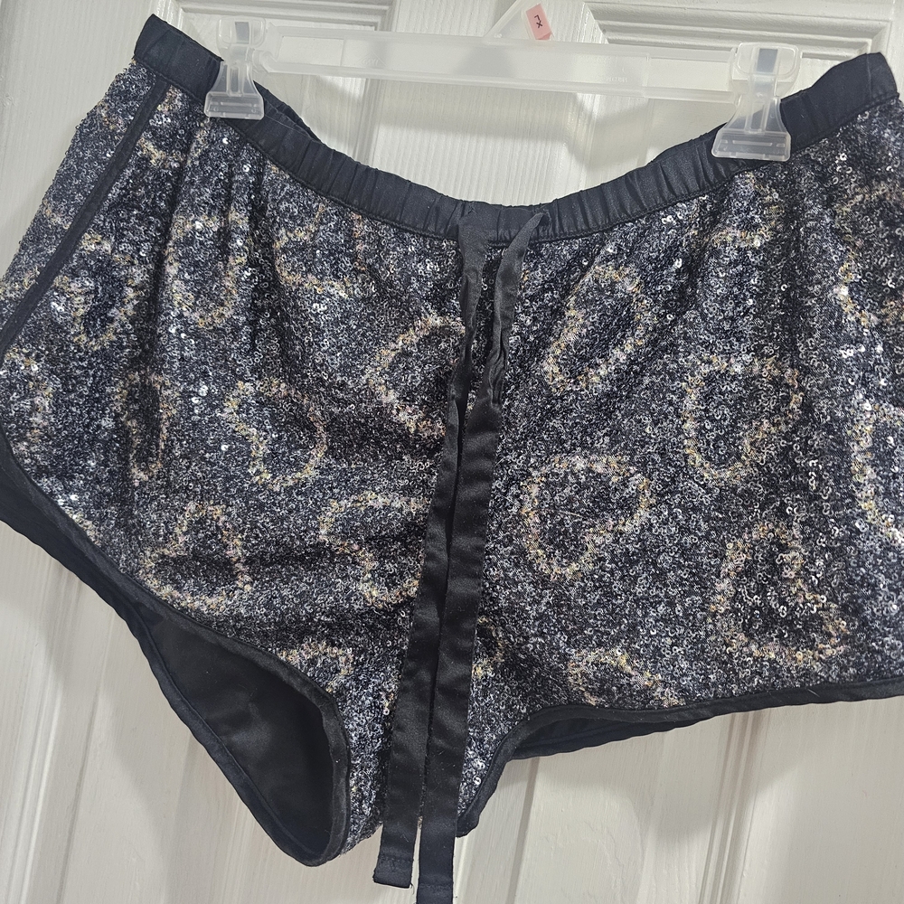 Victorias Secret Sequin Heart Patterned Women's Sleep Shorts
